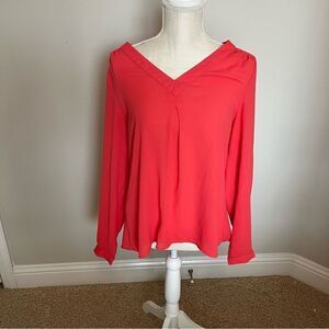 41 Hawthorn Coral Long Sleeve Top Size Medium